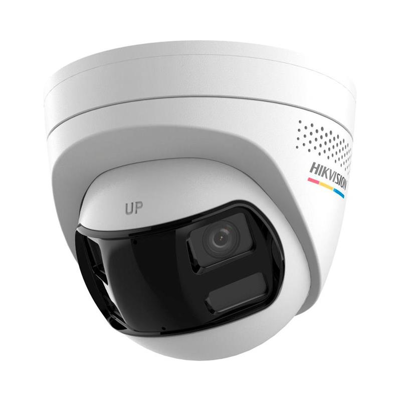 CAMARA HIKVISION IP  6MPX DOMO turret panorámica, doble sensor, 2.8mm, ColorVu, luz híbrida IR y blanca automática hasta 30 mts, micrófono y altavoz, sirena y flash