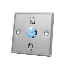 [EX806] BOTON DE SALIDA DE ACERO INOXIDABLE, TAMAÑO DEL PANEL: 86*86 MM; SALIDA: 5 CABLES (12V/GND/NO/NC/COM); INDICADOR LED CON BORDE AZUL (ROJO/VERDE OPCIONAL).