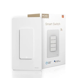 [WS-B-US1-N-WH-MS] Tecla Smart WIFI de 1 canal. Vivo + Neutro. Color Blanco. Tecla mecánica