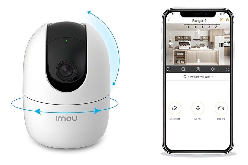 CÁMARA IP DOMO IMOU WI-FI, RANGER 2, COBERTURA DE 360°, H2.65, ALTA VOZ, MICRÓFONO
