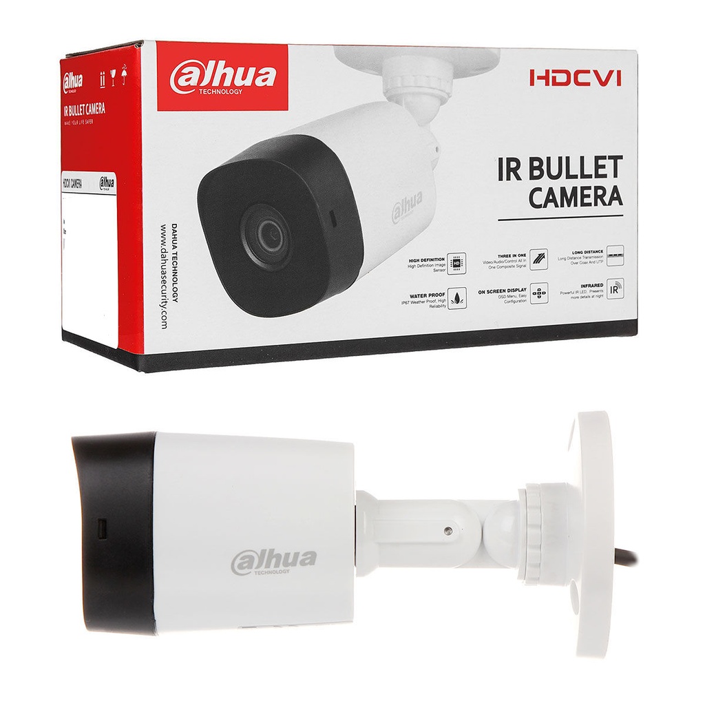 Camara Bullet Dahua 2mpx Ip67 Dh-hac-b1a21p-0280b