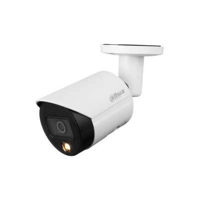  CAMARA DAHUA IP BULLET METÁLICA, FULL COLOR, LENTE FIJA, 4MP, H.265, MICRÓFONO INCORPORADO, DETECCIÓN INTELIGENTE Y ANOMALÍAS, RANURA PARA TARJETA MICRO SD, 12V DC/POE, IP67