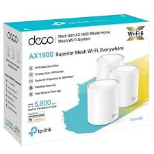 ACCESS POINT, ROUTER AX1800, SISTEMA WI-FI MESH TP-LINK DECO E4 BLANCO 100V/240V 3 UNIDADES, 1.201 MBPS EN 5 GHZ Y 574 MBPS EN 2.4 GHZ.