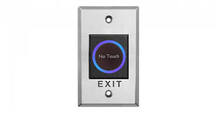 BOTON DE SALIDA DE ACERO INOXIDABLE, MEDIDA DEL PANEL: 115*70MM, SÍMBOLO DE MANO/INGLÉS NO TOUCH, 12VDC, LUZ INDICADORA DE DOS COLORES (AZUL DE ESPERA, VERDE DE DISPARO), MODO DE DISPARO: BLOQUEANDO LA PARTE CIRCULAR CENTRAL CON LA MANO U OTROS OBJETOS CON UNA DISTANCIA DE 5-10CM,  SALIDA DE SEÑAL NO/COM/NC