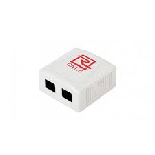 CAJAS DE SUPERFICIE  ROSETA 2U CAT6 UTP CAT6 RJ45 CAJA DE MONTAJE SUPERFICIAL, PUERTO DOBLE / CON LOS JACKS INCLUIDOS.