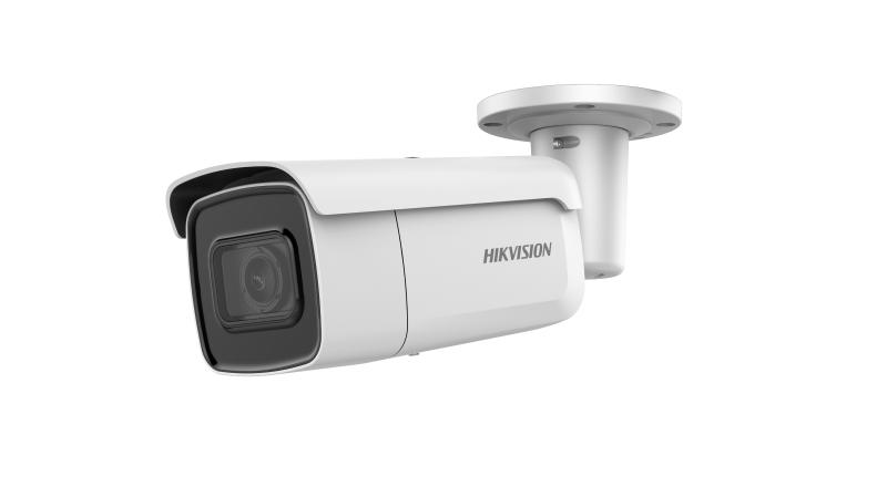 CÁMARA HIKVISION IP BULLET  4 MPX, ACUSENSE (DARKFIGHTER), LENTE VARIFOCAL MOTORIZADA DE 2,8 A 12MM, IR 60 MTS, RANURA PARA TARJETA MICRO SD HASTA 512GB 12VDC Y POE IP66, IK10, 1E/S DE ALARMA, 1E/S DE AUDIO