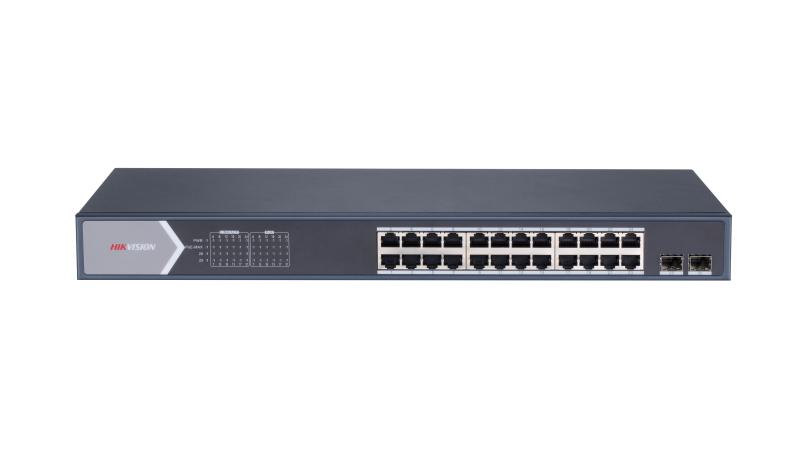 SWITCH POE HIKVISION DE 24 PUERTOS POE GIGABIT, 2 SFP, 250W