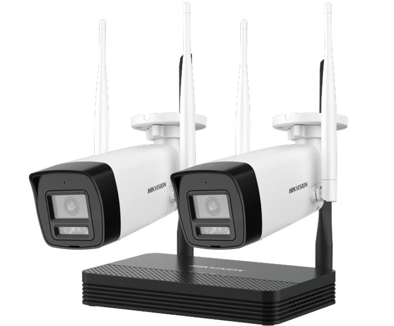 Kit IP Inalámbrico Hikvision Easy link 2 Mpx, NVS 4 Canales, 2 bullet exterior Dual Light