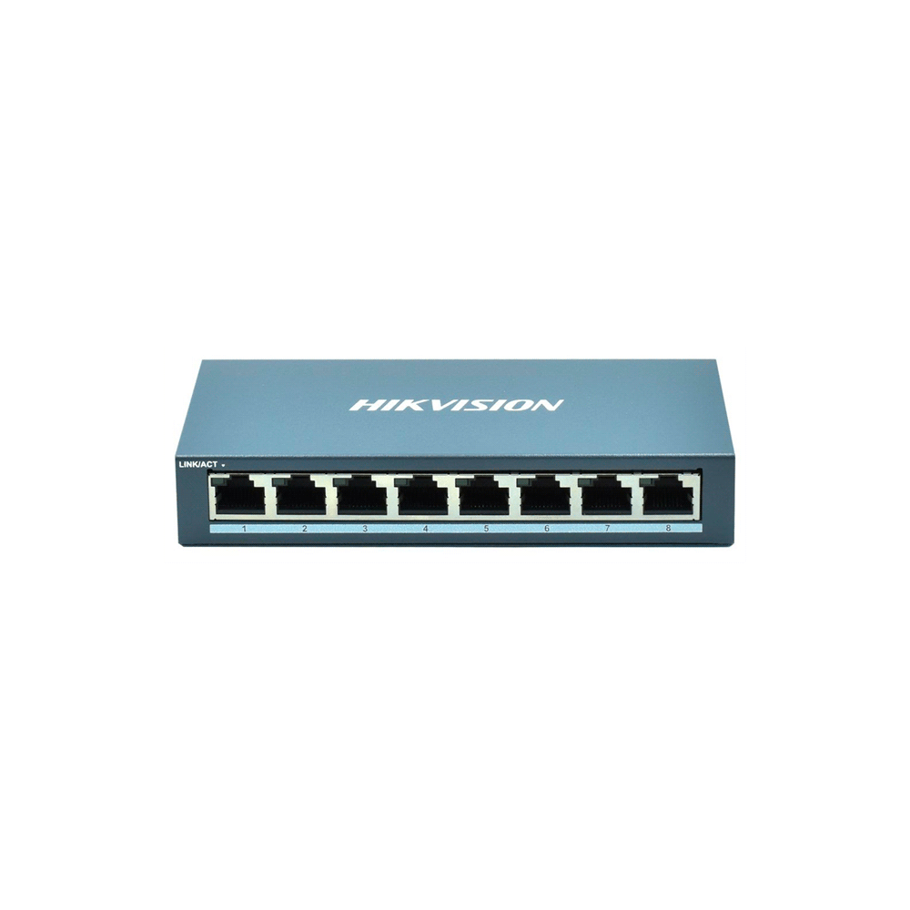 SWITCH ETHERNET 8 BOCAS HIKVISION NO ADMINISTRABLE GIGABIT, METAL