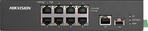SWITCH HIKVISION NO ADMINISTRABLE, 6 PUERTOS POE, 2 Hi POE, 1 GIGABIT RJ45, 1 SFP