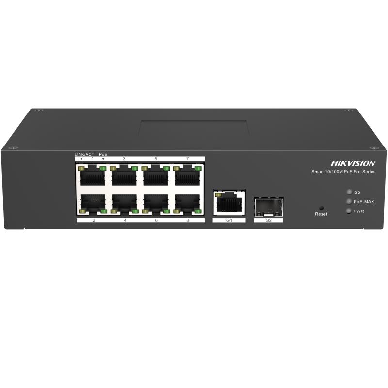 SWITCH HIKVISION ADMINISTRABLE, 8 PUERTOS POE, 1 GIGABIT RJ45, 1 SFP