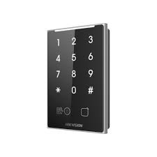 [DS-K1109DKB-QR] LECTOR HIKVISION DE TARJETAS, TECLADO, QR, MIFARE 13,56MHZ, RS-485 Y WIEGAND