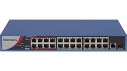 [DS-3E0326P-E/M] SWITCH NO ADMINISTRABLE HIKVISION 24 PUERTOS POE, 1 UPLINK RJ45, 1 UPLINK SFP, POE BUDGET 250W