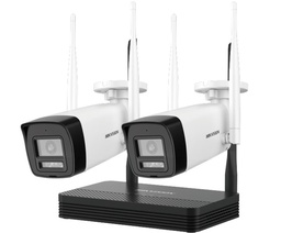 [NKS422W0H] Kit IP Inalámbrico Hikvision Easy link 2 Mpx, NVS 4 Canales, 2 bullet exterior Dual Light