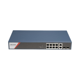 [DS-3E1512HP-SI-8P2T2F] Switch Gigabit 8 puertos PoE+, Administrable, 2 Uplink GB, 2 SFP, 130 W