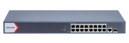[DS-3E1518P-EI/M] SWITCH HIKVISION 16 PUERTOS GIGABIT POE RJ45, 1 PUERTO GIGABIT RJ45, 1 PUERTO DE FIBRA ÓPTICA GIGABIT, 230W